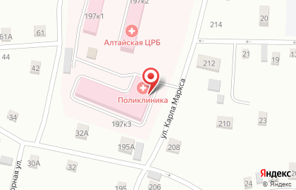 Поликлиника в Барнауле на карте