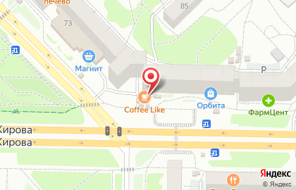 Киоск фруктов и овощей в Центральном районе на карте