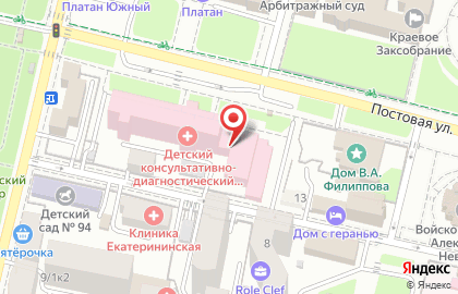 Городская поликлиника №26 на Постовой улице на карте