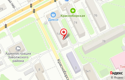 Мишка на Красноборской улице на карте