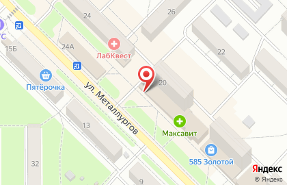 Салон связи МегаФон на улице Металлургов на карте
