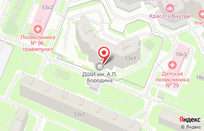 Детская школа искусств им. А.П. Бородина в Санкт-Петербурге на карте