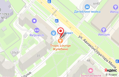 Центр паровых коктейлей Tropic Lounge Жулебино на карте