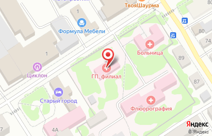 Поликлиника №2 Кунгурская городская больница на улице Просвещения в Кунгуре на карте