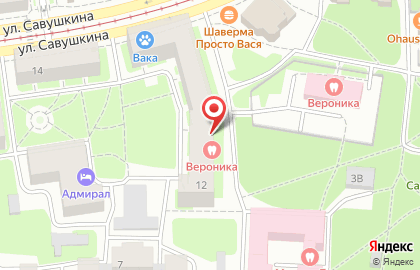 Детская стоматология Вероника на улице Савушкина, 12а на карте