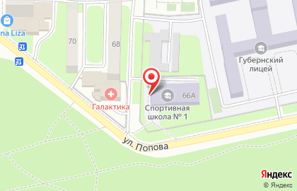 ДЮСШ №1 на улице Попова на карте