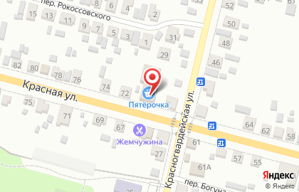 Супермаркет Пятёрочка на Красной улице на карте