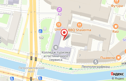 Колледж Туризма и Гостиничного Сервиса в Петроградском районе на карте