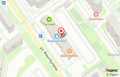 Супермаркет Eurospar на улице Янки Купалы на карте