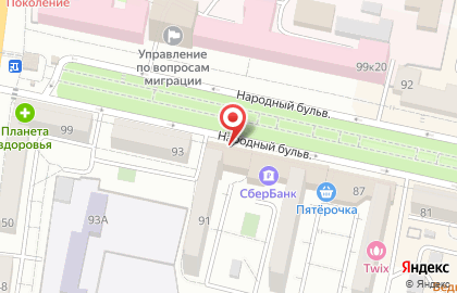 Банкомат УКБ Белгородсоцбанк на Народном бульваре на карте