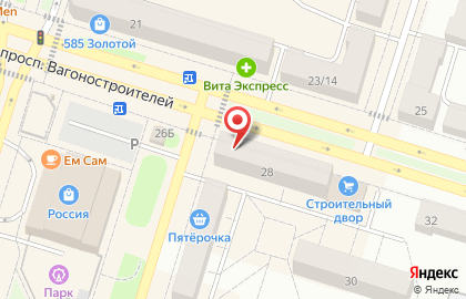 Магазин детских товаров Лимпопо на проспекте Вагоностроителей на карте