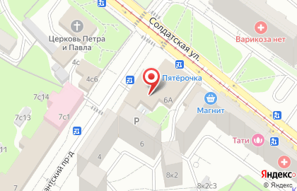 Магазин косметики Подружка на Солдатской улице на карте
