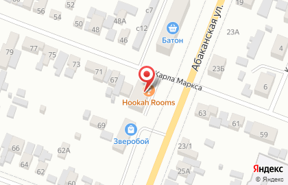 Центр паровых коктейлей Hookah ROOMS на улице К.Маркса на карте