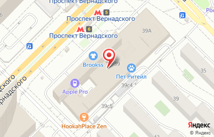 Сток-центр на Проспекте Вернадского на карте
