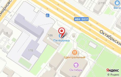Магазин одежды 5 сезон на Октябрьском проспекте на карте