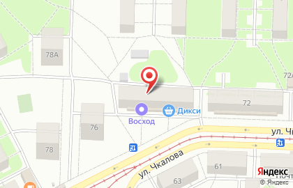 Сеть супермаркетов Дикси на улице Чкалова, 74 на карте