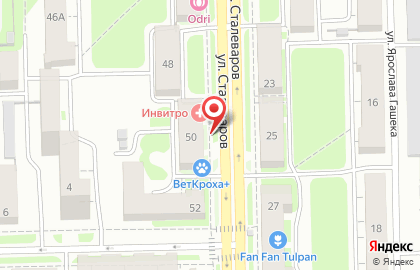 Крошка енот на улице Сталеваров на карте