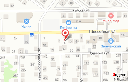 Компания Потолок-Юг на Шоссейной улице на карте