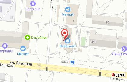 Магазин разливного пива Бочка на улице Дианова на карте