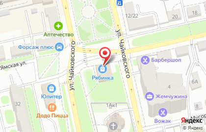 Магазин хозяйственных товаров и сантехники Рябинка на улице Чайковского на карте