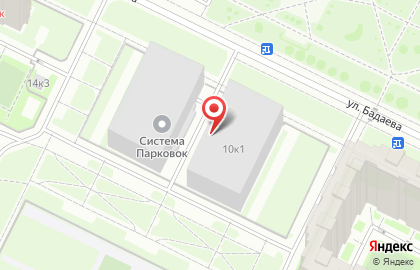 Автостоянка Паркинг на улице Бадаева, 10 к 1 на карте