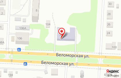 Гимназия №14 на Беломорской улице на карте