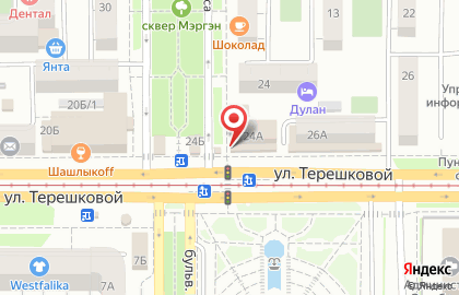Телекоммуникационная компания МТС на улице Терешковой на карте