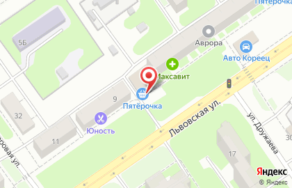 Супермаркет Пятёрочка в Автозаводском районе на карте