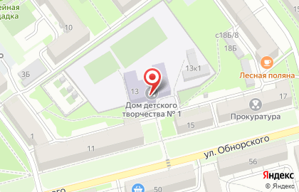Дом детского творчества №1 на улице Обнорского на карте