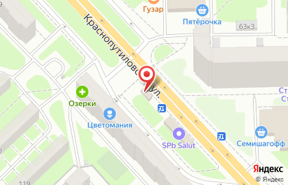 Магазин одежды и обуви на Краснопутиловской улице на карте