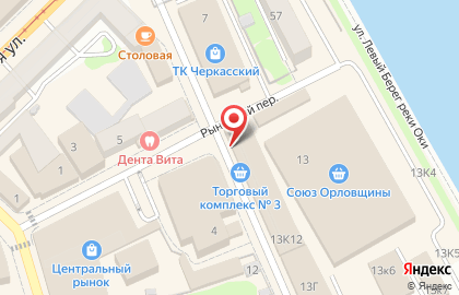 Магазин семян Орелсортсемовощ на Черкасской улице на карте