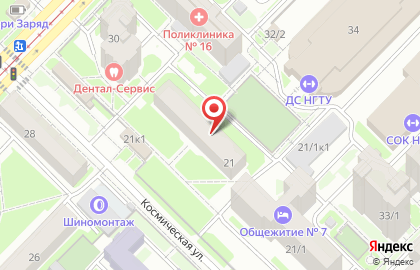 Общежитие, НГТУ на Космической улице на карте
