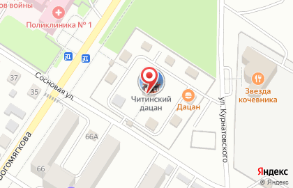 Читинский дацан Дамба Брайбунлинг на карте