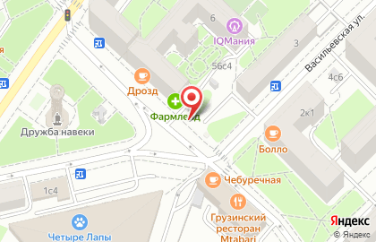 Киоск по продаже фруктов и овощей, Пресненский район на Тишинской площади на карте