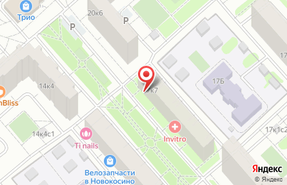 Продуктовый магазин Партнёр КГ на Новокосинской улице на карте