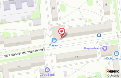 Супермаркет Магнит на улице Подольских Курсантов, 18 на карте