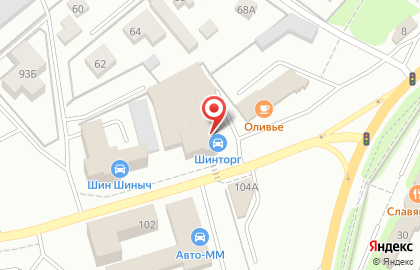 Автосервис Шинторг в Липецке на карте