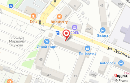 Автомагазин Союз на улице Тургенева на карте