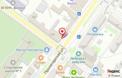 Магазин колбасных изделий на Пролетарской улице на карте