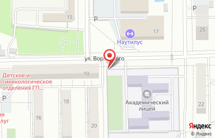 Киоск по продаже хлебобулочных изделий в Железнодорожном районе на карте