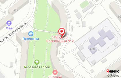 Поликлиника Медико-санитарная часть №5 в Кировском районе на карте