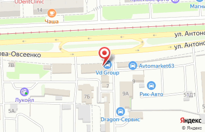 Магазин Автомасла63 на улице Антонова-Овсеенко на карте