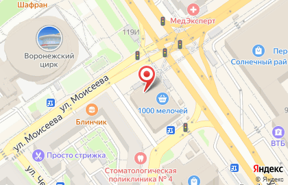 Воронежский филиал Банкомат, Банк Москвы на улице 20 лет Октября, 119а на карте