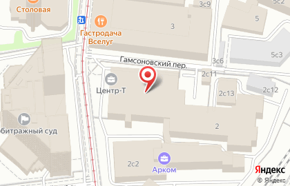 Компания Оптимизм.ру в Гамсоновском переулке на карте