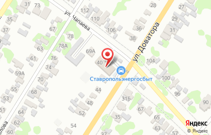 Супермаркет Магнит на улице Доватора на карте