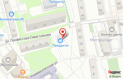 Продуктовый магазин в Калининграде на карте