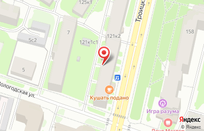 Магазин мясной продукции Мясной на Троицком проспекте на карте
