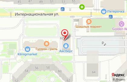 Магазин постельного белья и домашнего текстиля на Интернациональной улице на карте