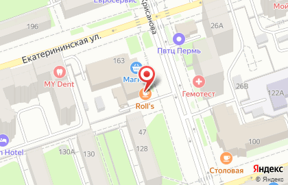 Кафе Roll`s на Екатерининской улице на карте