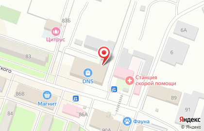 Продовольственный магазин 21 век на улице Маяковского на карте